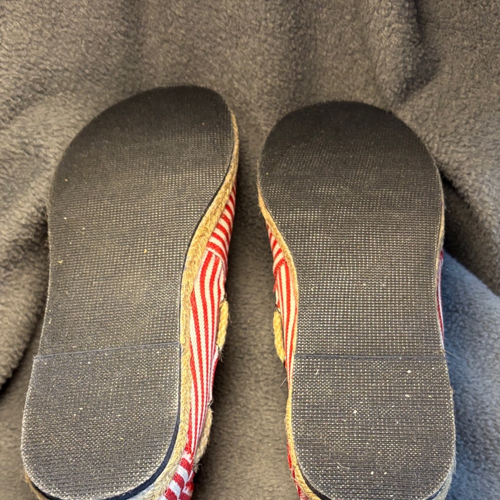 Nautica Women's Red and White Striped Moccasins - Picture 7 of 8